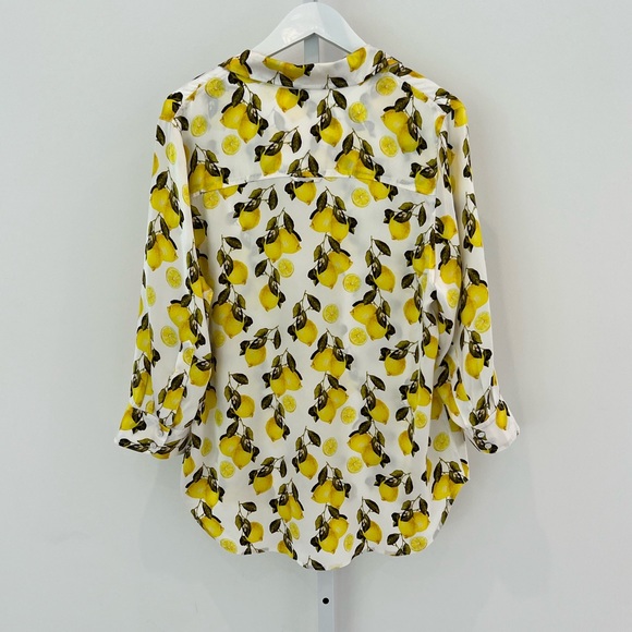 L’AGENCE LEMON PRINT SILK TOP SIZE XL NWOTS! - Picture 9 of 17